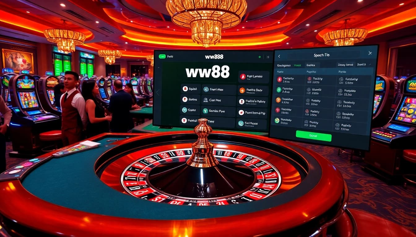 Engaged players at a luxurious casino table, experiencing the thrill of ww88 gaming