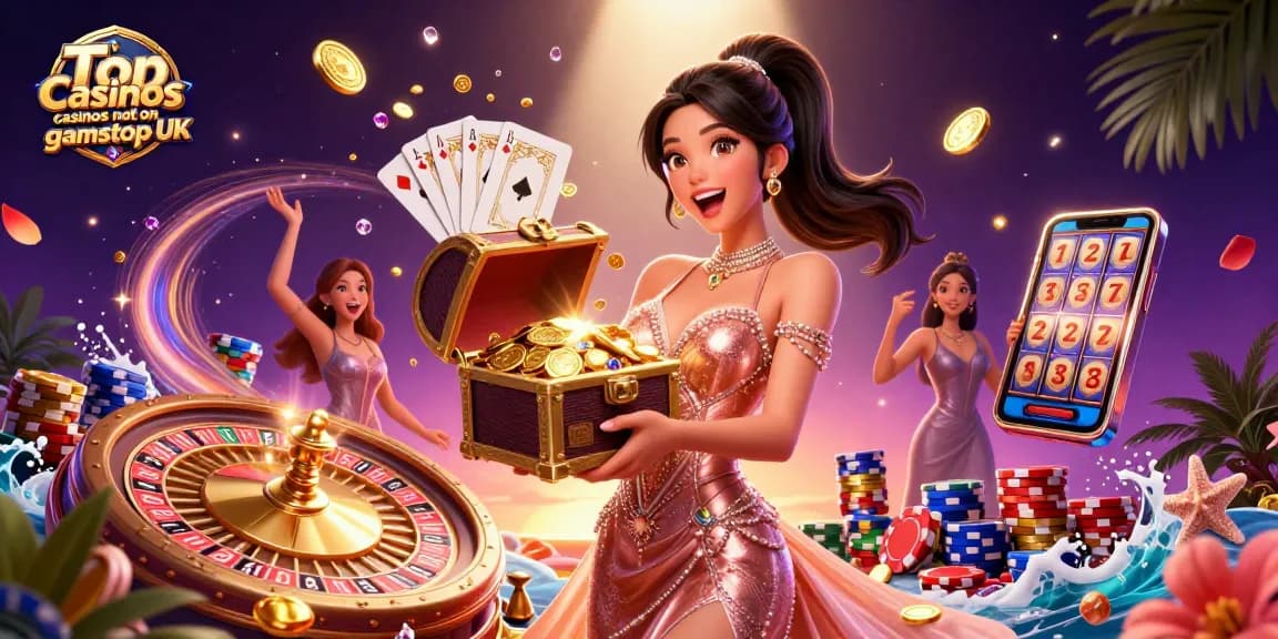 Experience the excitement of Top casinos not on gamstop UK with treasures and vibrant casino elements.