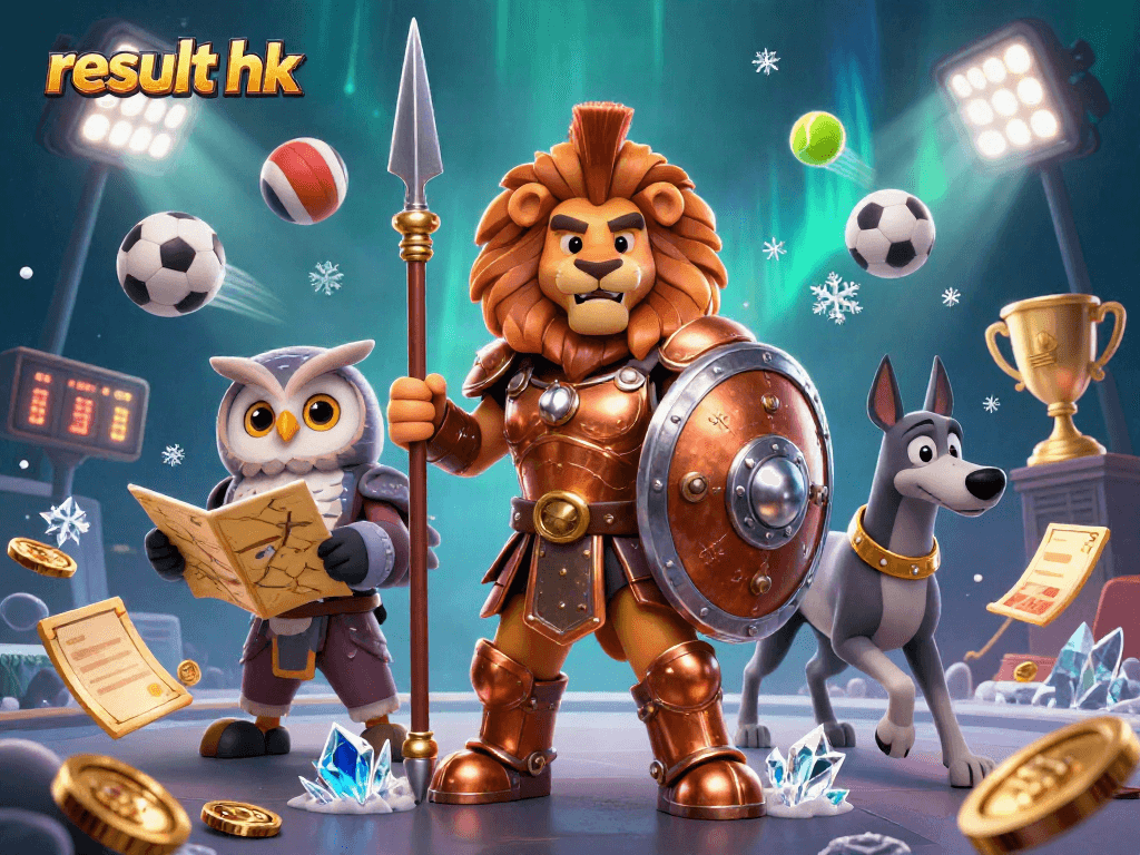 Betting strategies visualize the dynamic excitement of result hk with a 3D Spartan lion, owl, and greyhound.