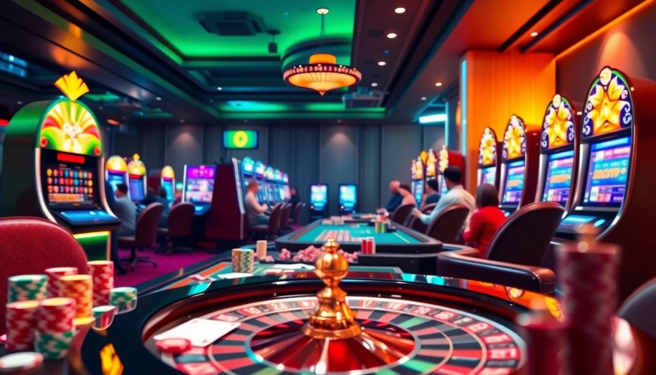 Experience dynamic gameplay and excitement at Luckywin com with vibrant casino tables and roulette.