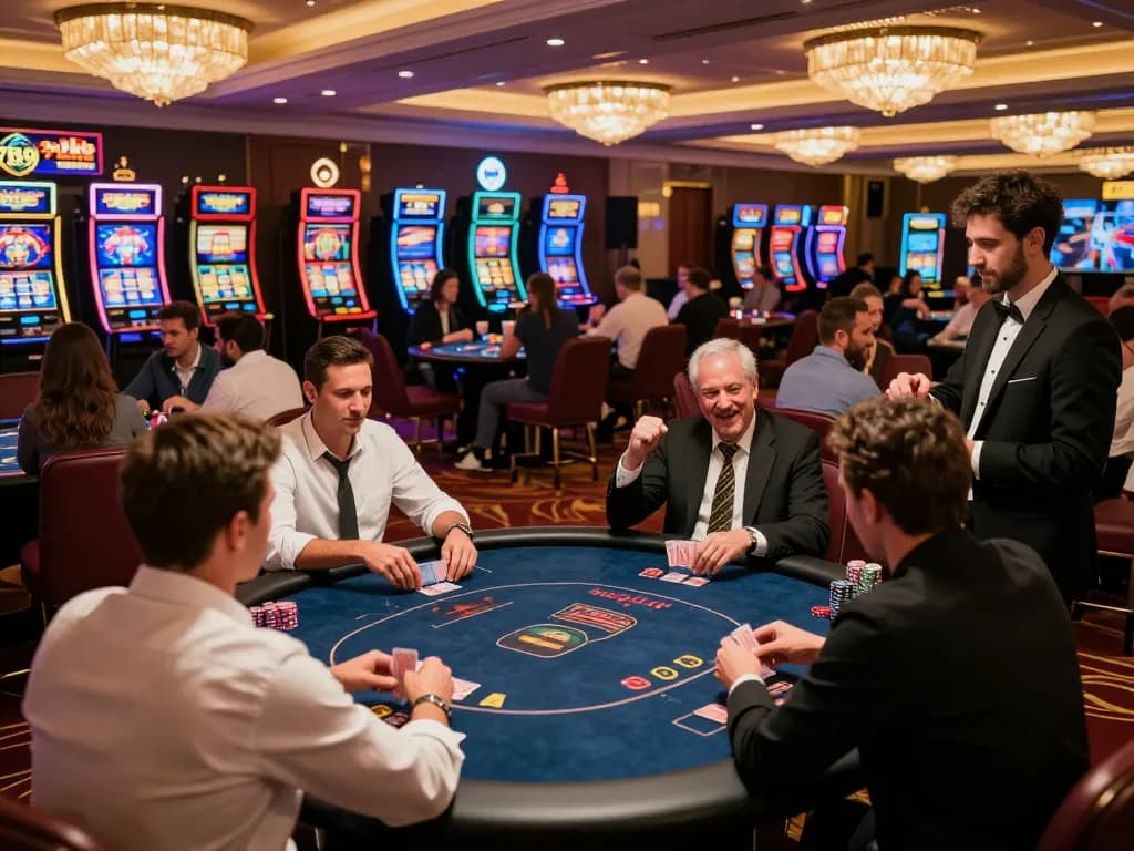 Players enjoying strategic gameplay at 789clubgo casino, with vibrant atmosphere and engaging activities.