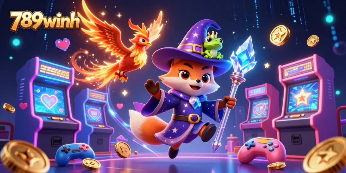 Experience thrilling action with 789winh's vibrant gaming scene featuring magical characters.