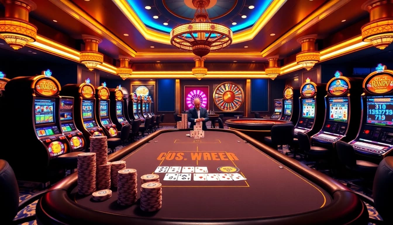 Experience exhilarating gameplay at https://789bet.red/ with vibrant casino tables and colorful slot machines.
