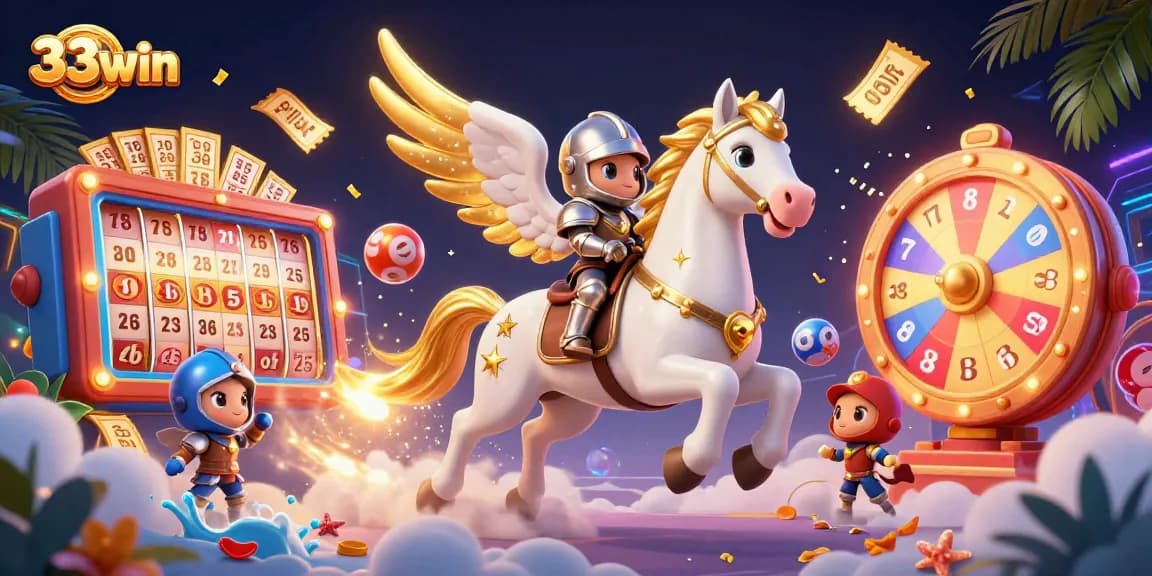 Experience thrilling jackpots and wins at 33win with this vibrant casino illustration.