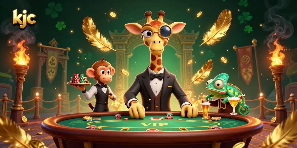 Experience the excitement at kjc with a high-roller giraffe and dynamic casino scene.