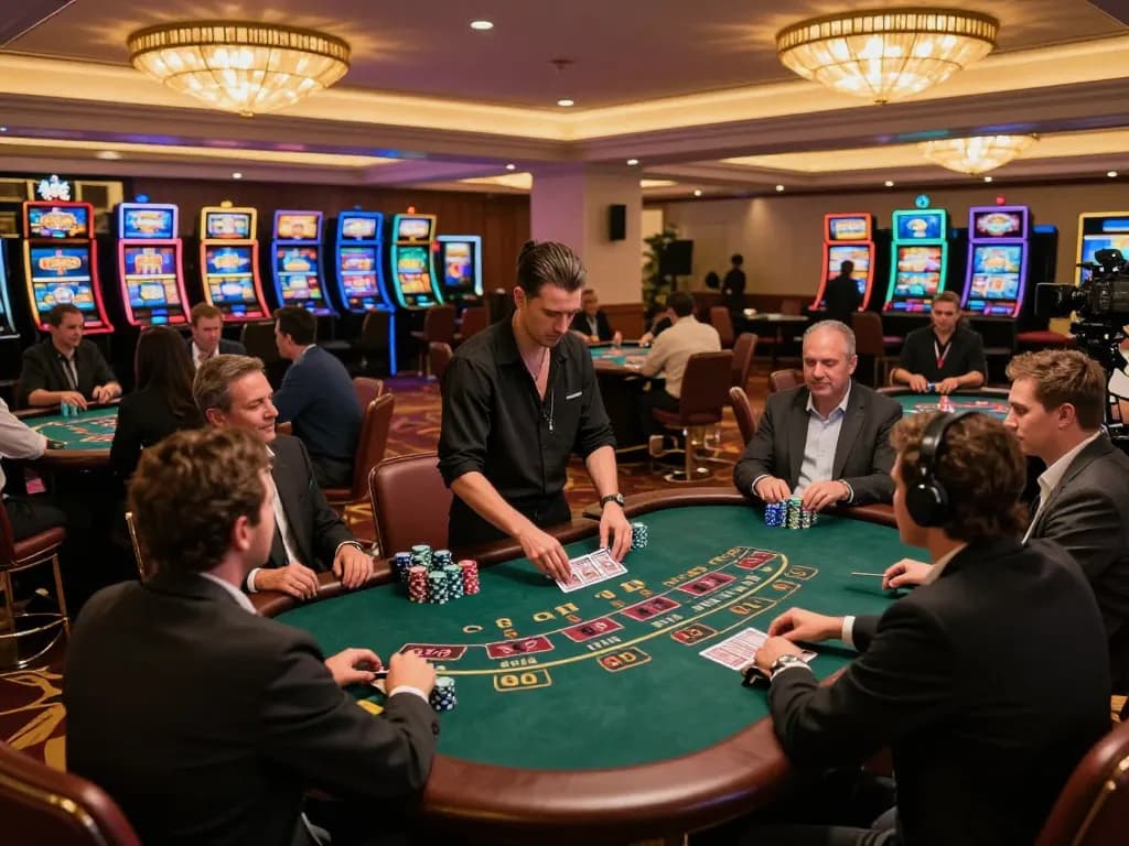 Experience the thrilling gameplay of blackjack at 777X casino, where players engage passionately.