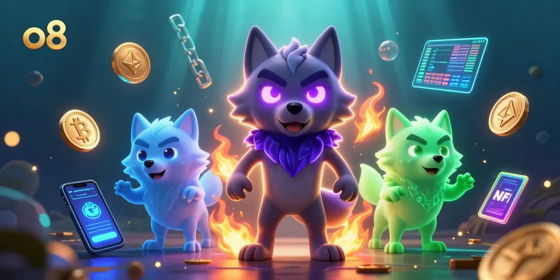 Win big with O8's thrilling casino experience, featuring ghostly wolves and crypto elements.