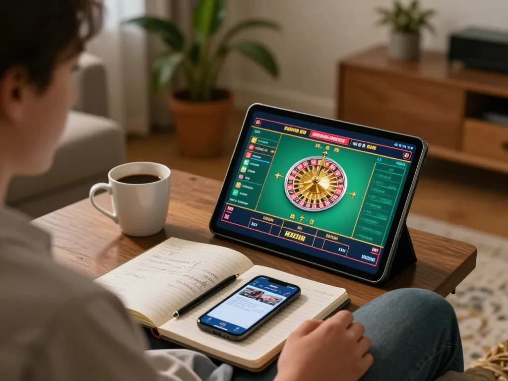 Engaged player enjoying online casino gaming at home with digitalwala strategies
