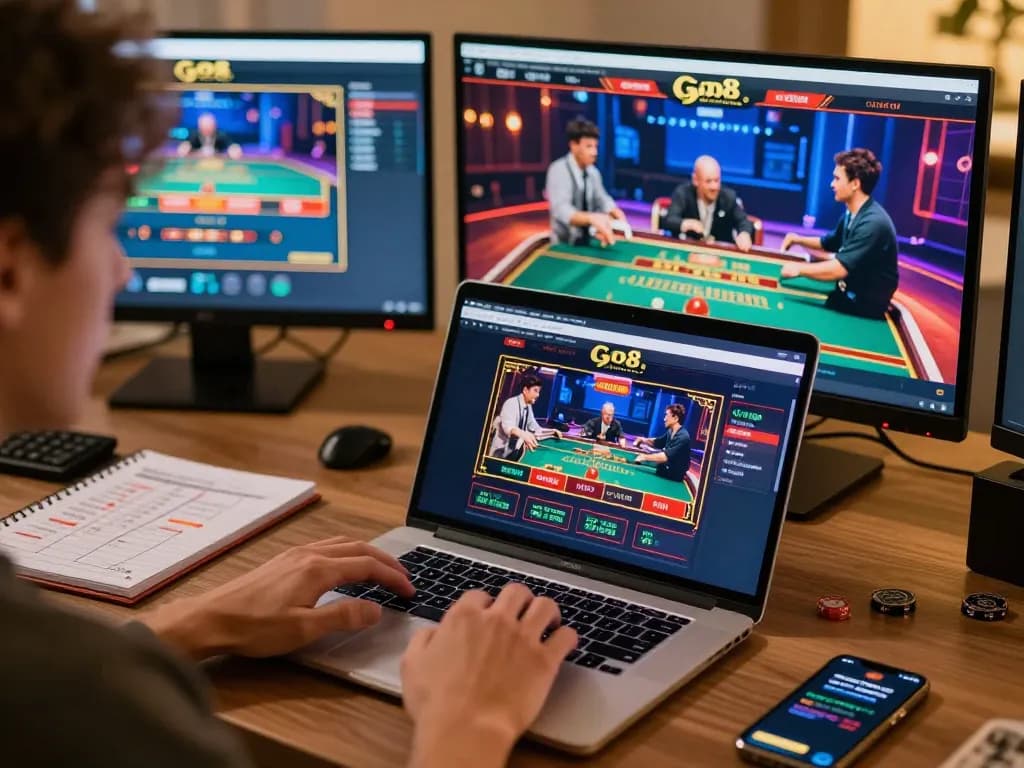 Engaging in online casinos at Go8, showcasing live dealer interactions for an immersive experience
