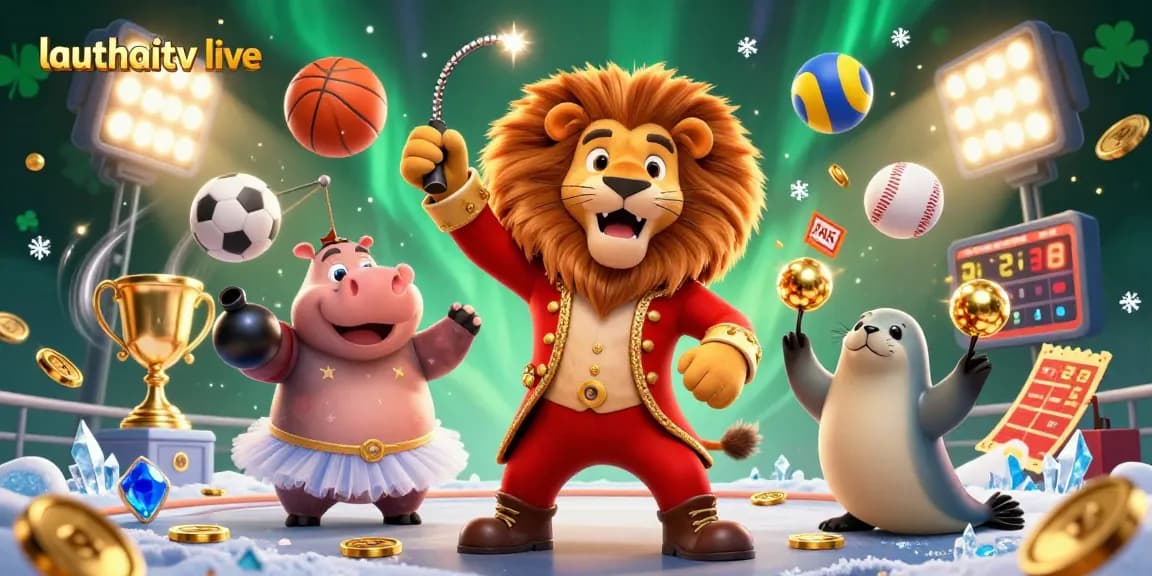 Engage with lauthaitv live as colorful characters entertain in a dynamic casino scene filled with sports betting excitement.