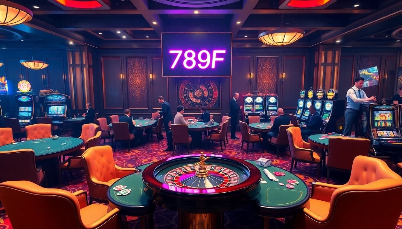 Exciting gaming action at 789F Casino showcasing vibrant tables and diverse players.