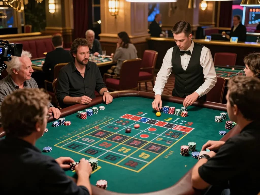 Players engaging in exciting roulette gameplay at LLWIN live casino with vibrant atmosphere