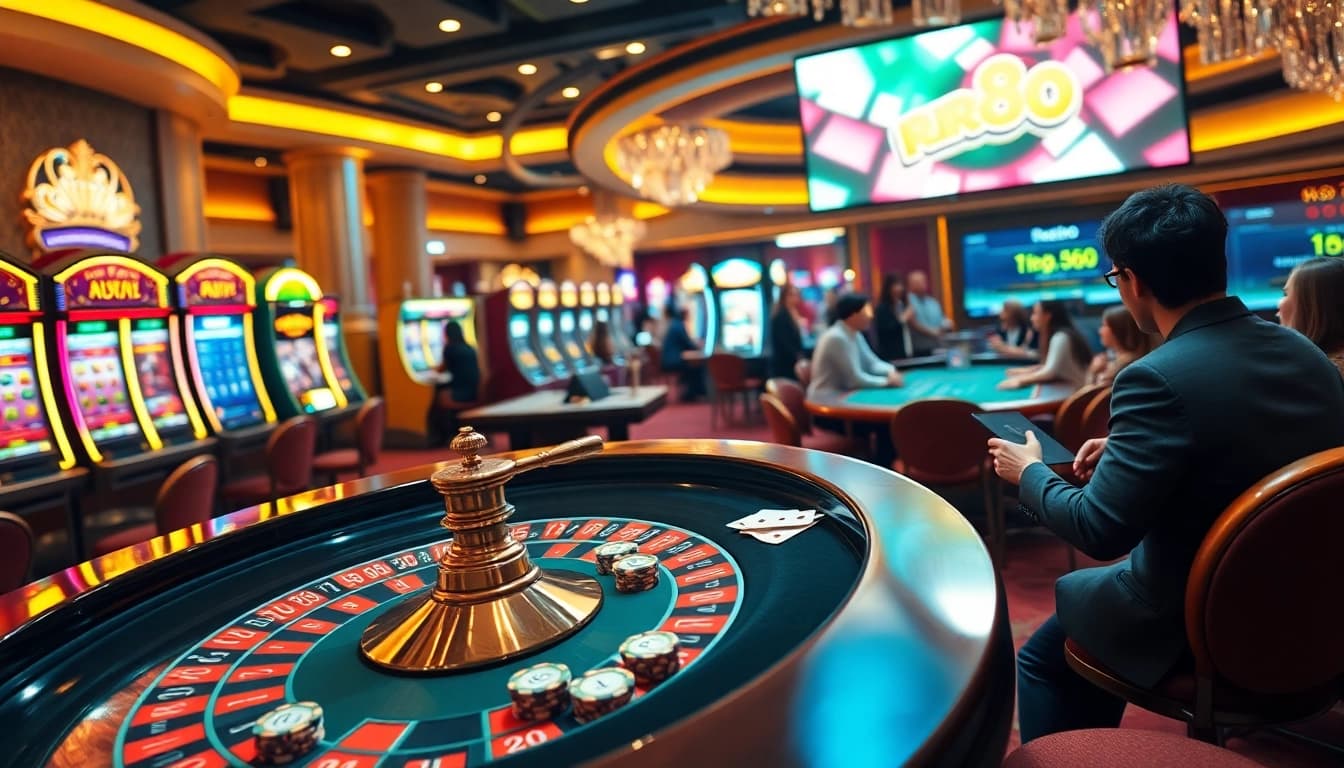 Experience the thrill of gambling at https://rr88c.pro/ with vibrant casino scenes featuring roulette, slots, and dice games.