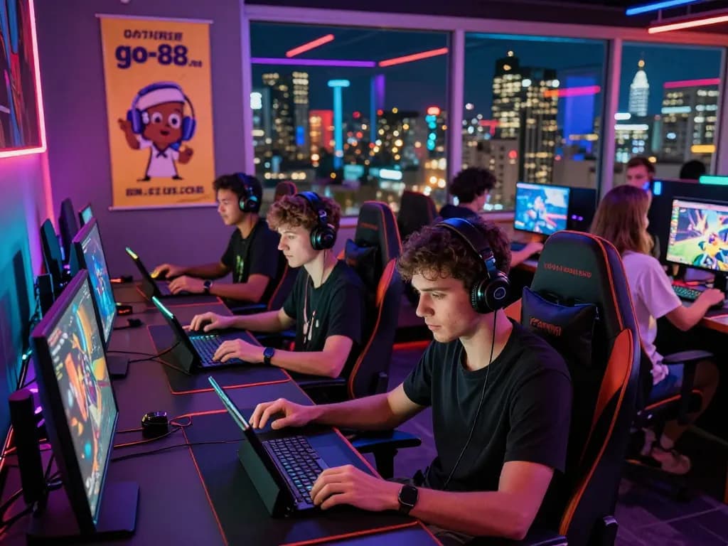 Engaged players enjoying games at go-88.us.com in a vibrant gaming environment.