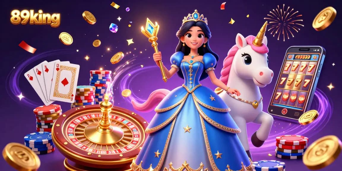 Engage in thrilling gameplay with 89king's vibrant visuals showcasing rich casino elements.