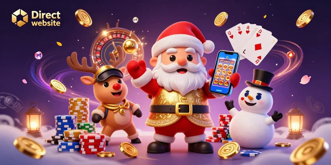 Experience the excitement at a Direct website with Santa and friends celebrating jackpot slots!