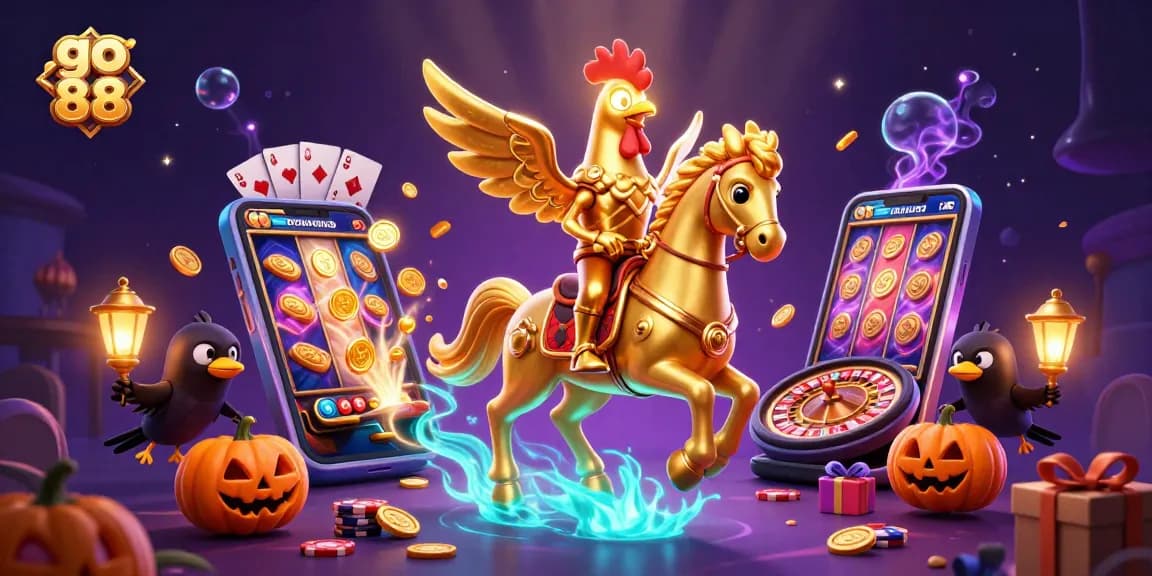 Explore the dynamic scene featuring go 88 in a 3D casino landscape with vibrant characters and gaming elements.