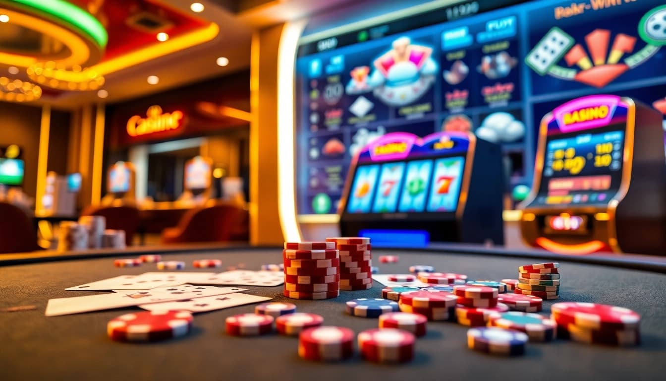 Experience thrilling gameplay at https://nk88zz.bio/ with vibrant casino tables and engaging slot machines.