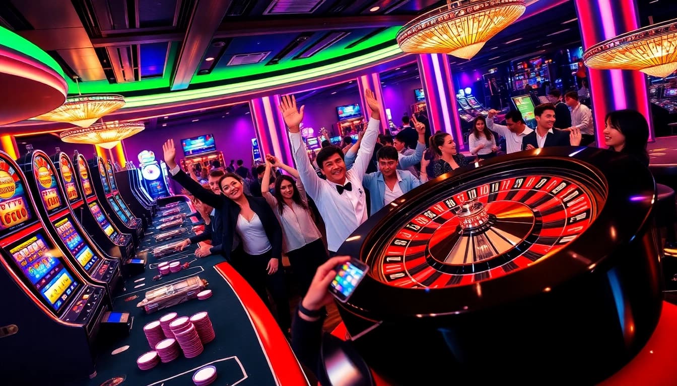 Experience thrilling gaming at https://88new.autos/ with vibrant casino tables and excited players.