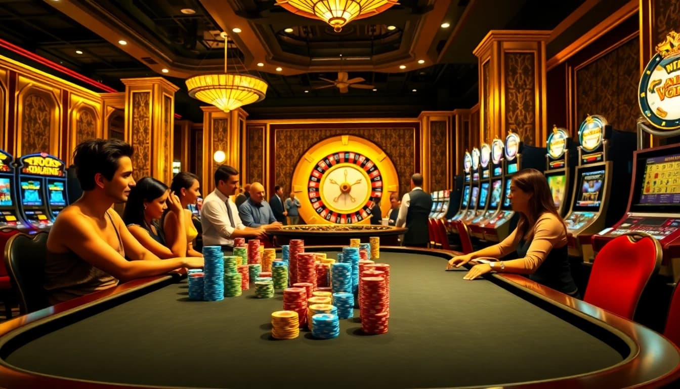 Players enjoy poker at a luxurious casino featuring exciting games like http://sunwin.loans/.