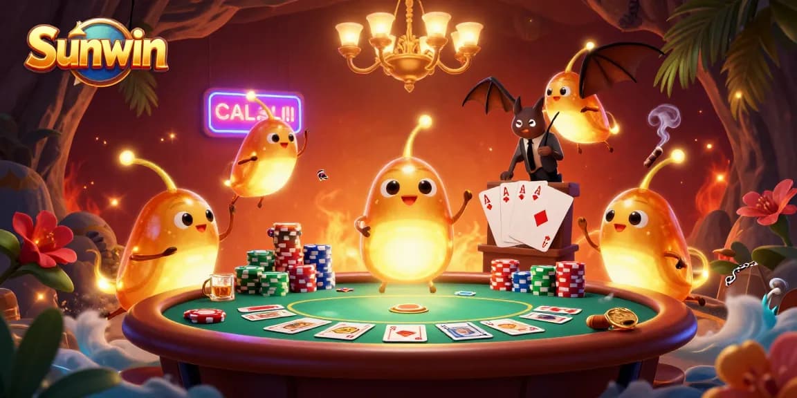Experience winning plays at Sunwin with this vibrant casino-themed 3D illustration.