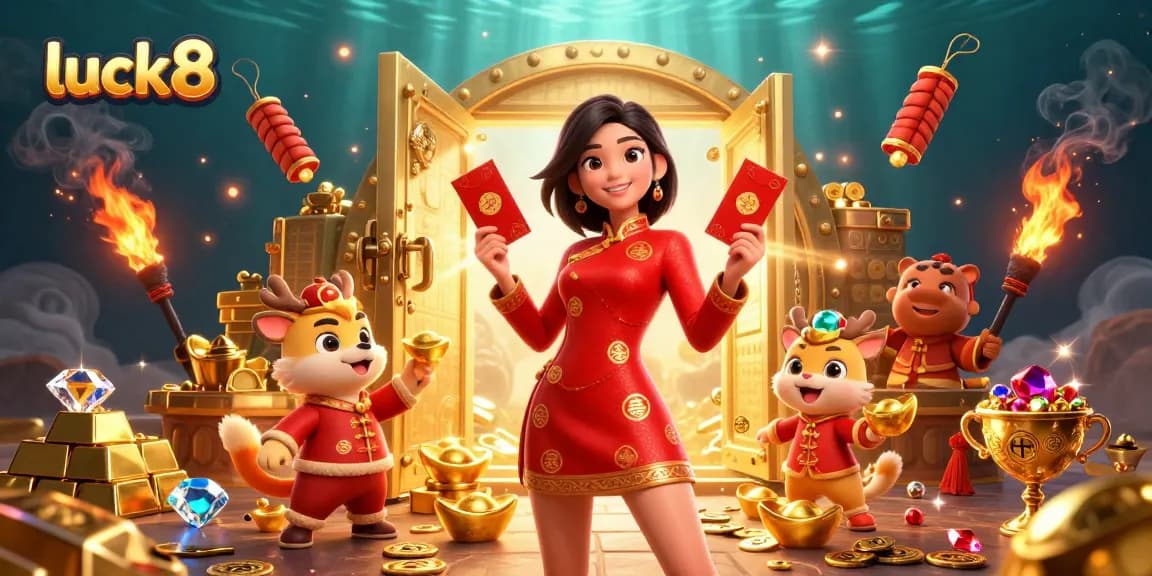 Play exciting games at luck8, featuring a vibrant Lunar New Year celebration filled with fortune!