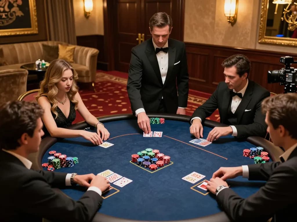 Players enjoy a thrilling poker game at O8's exclusive VIP casino room.