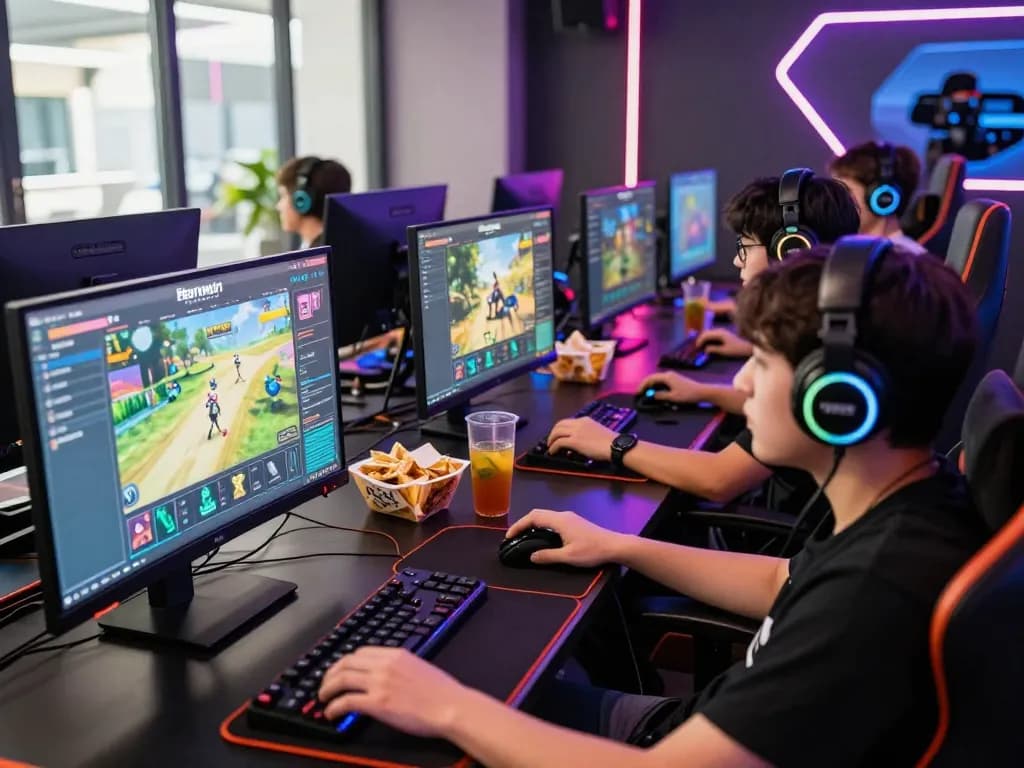 Players engaging on the bomwin gaming platform, vibrant screens and immersive atmosphere.