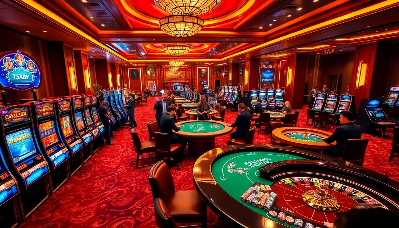 Experience the thrill of tg88 gaming with vibrant casino tables and colorful chips in action.