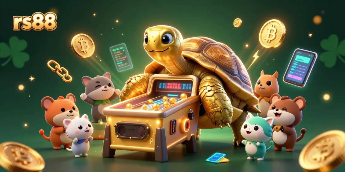 Experience exciting gameplay at rs88 with a vibrant scene of a colossal golden tortoise pinball machine.