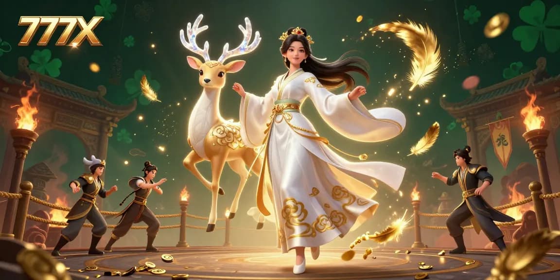 Immerse yourself at 777X with an enchanting casino event featuring a beautiful Asian woman and dynamic gaming elements.