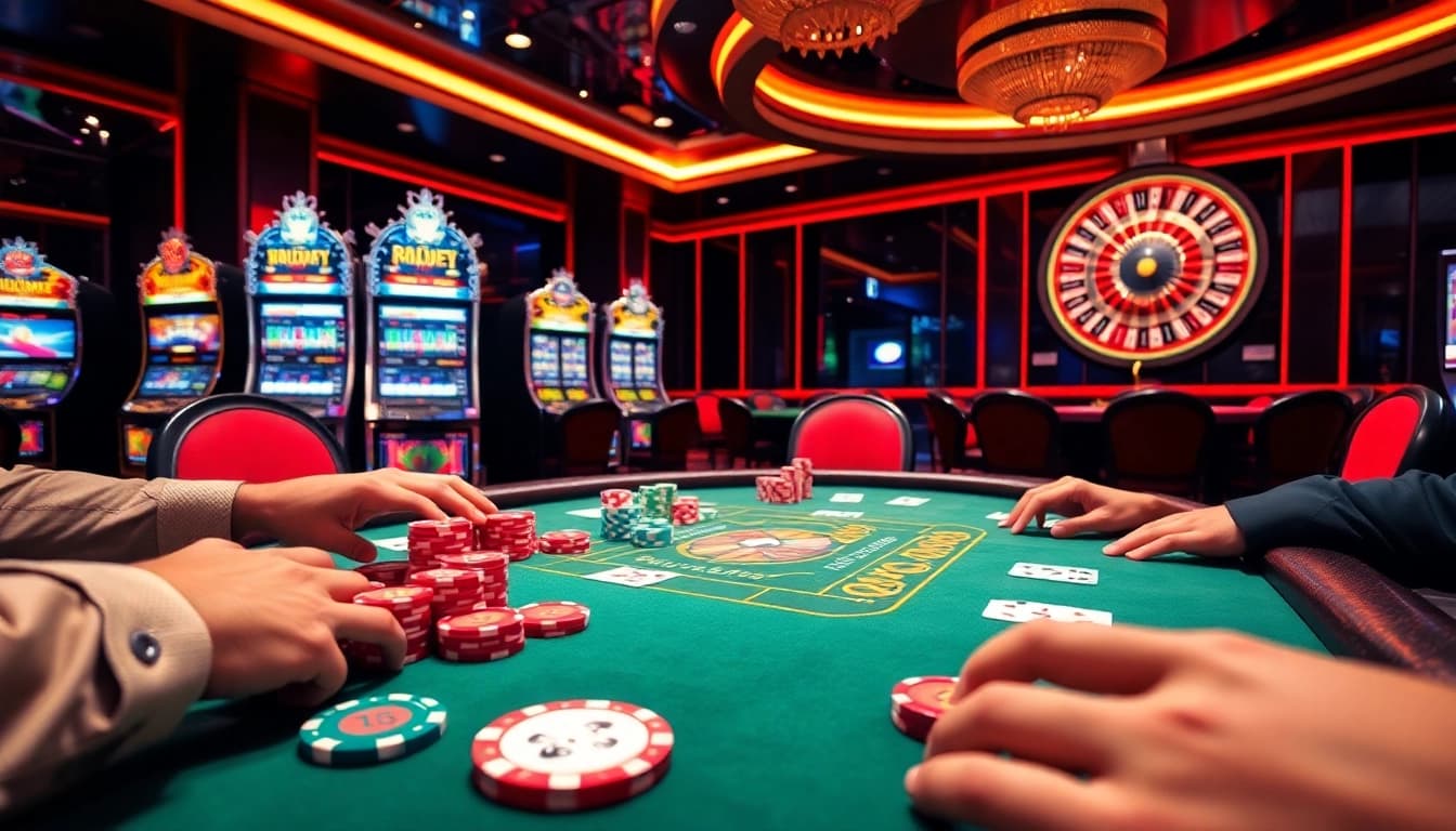 Experience the thrill of poker with u 888 chips and cards at an elegant casino table.