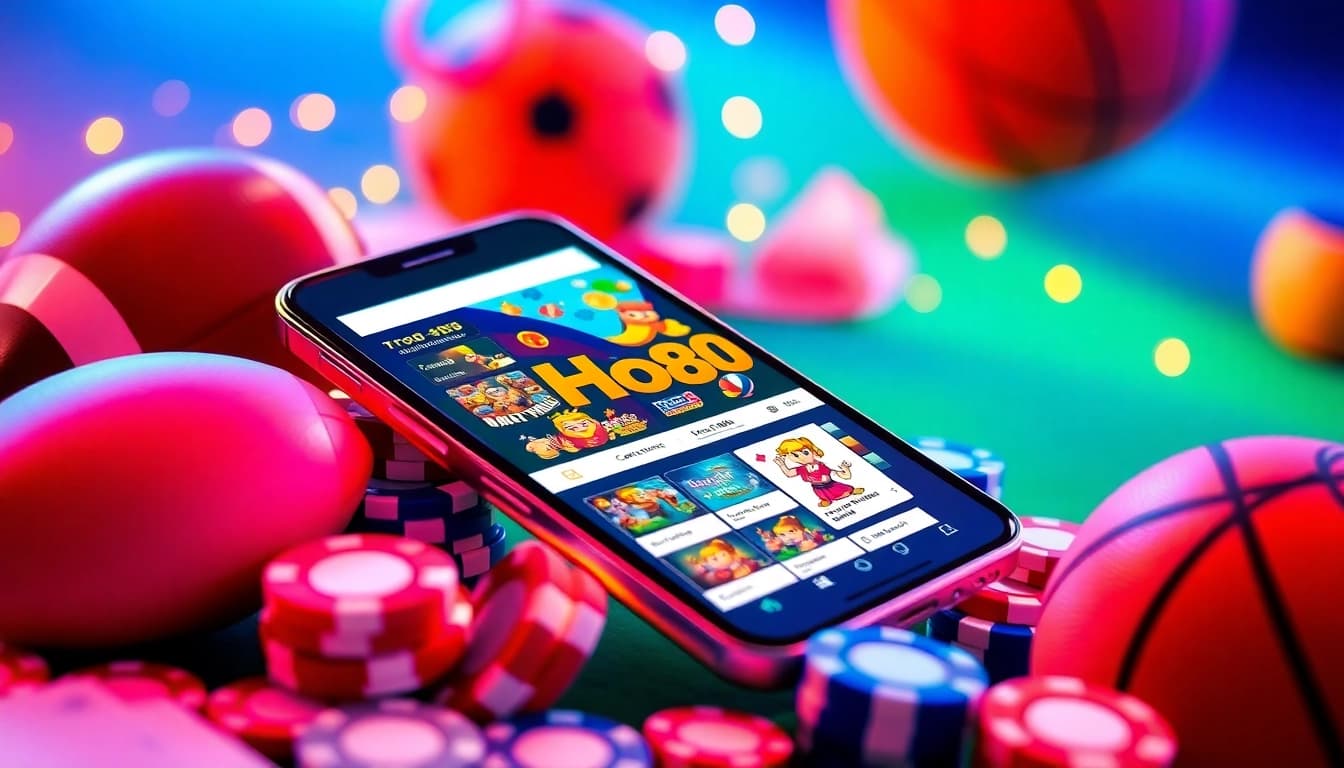 Experience the vibrant world of online gambling with Ho88, showcasing a user-friendly mobile interface and gaming excitement.