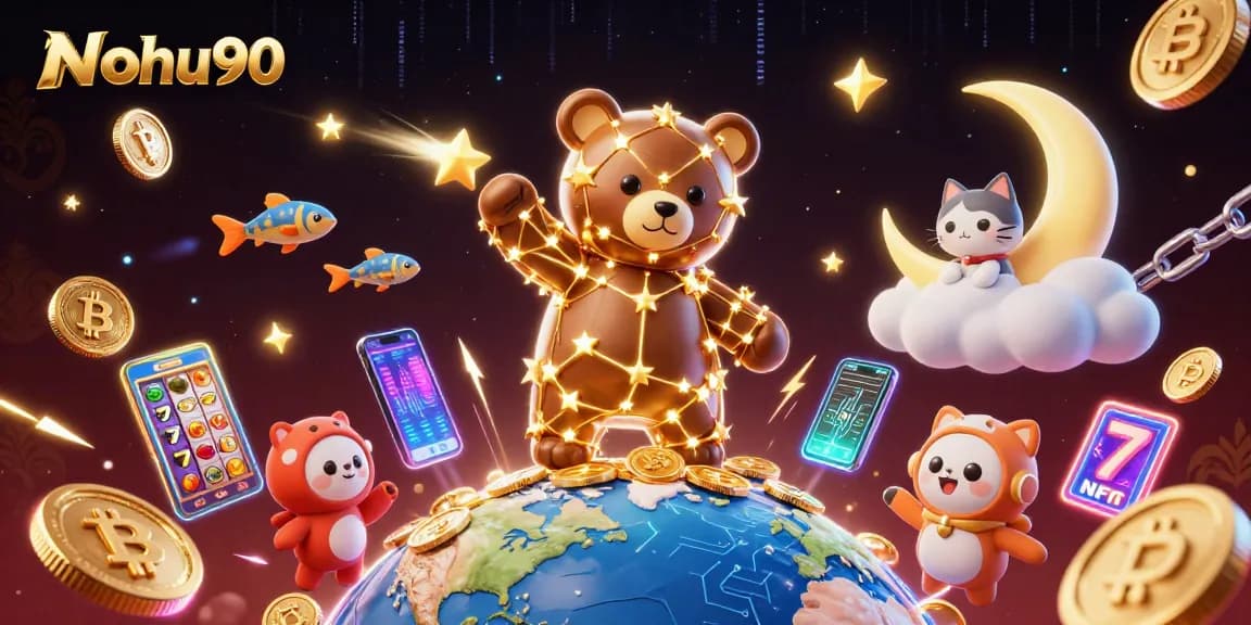 Nohu90 offers a vibrant casino experience, with golden stars, coins, and slot elements enriching gameplay.