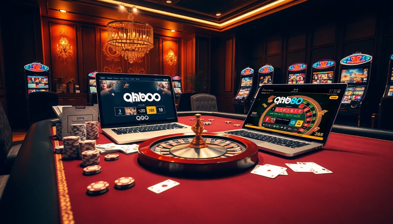 Players engaged in an exciting gambling session highlighting qh88's vibrant online casino interface.
