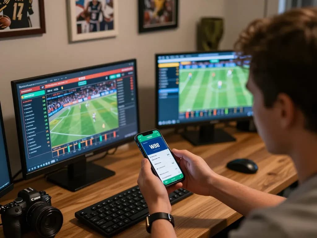 Analyze live bets and odds on sports events with W88 app during strategic gaming sessions