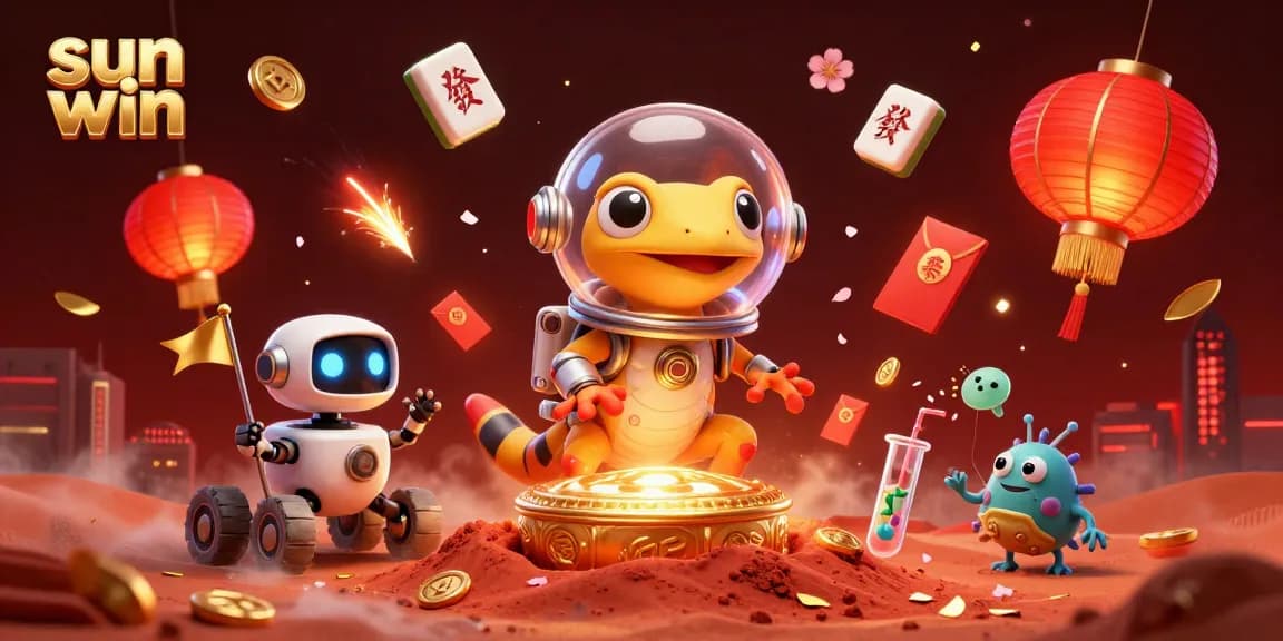 Experience thrilling gameplay with sun win in a colorful, dynamic casino scene featuring vibrant characters and elements.