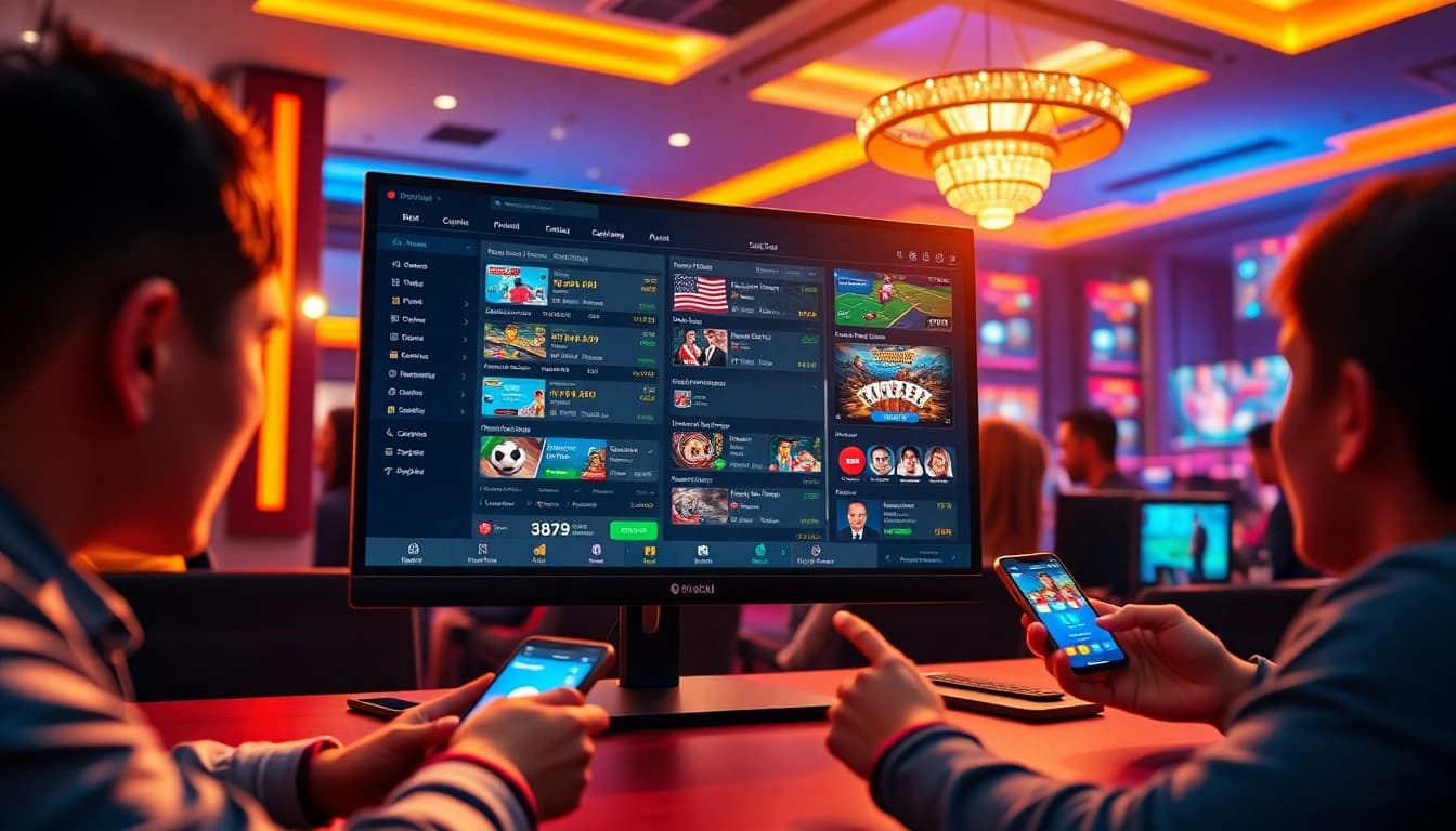 Ho88 vibrant online gambling platform showcasing sports betting and live casino games.