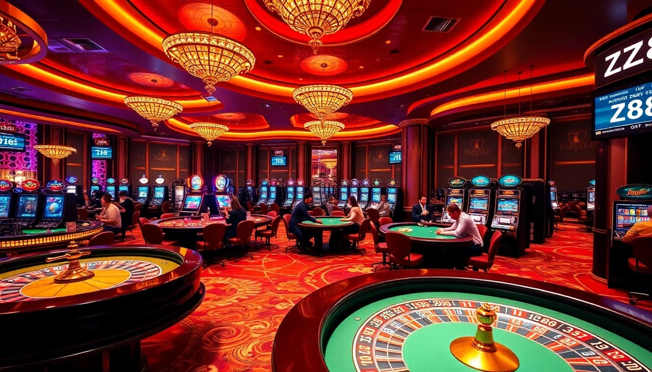 Experience thrilling gameplay at ZX88 with vibrant casino tables and engaging players.