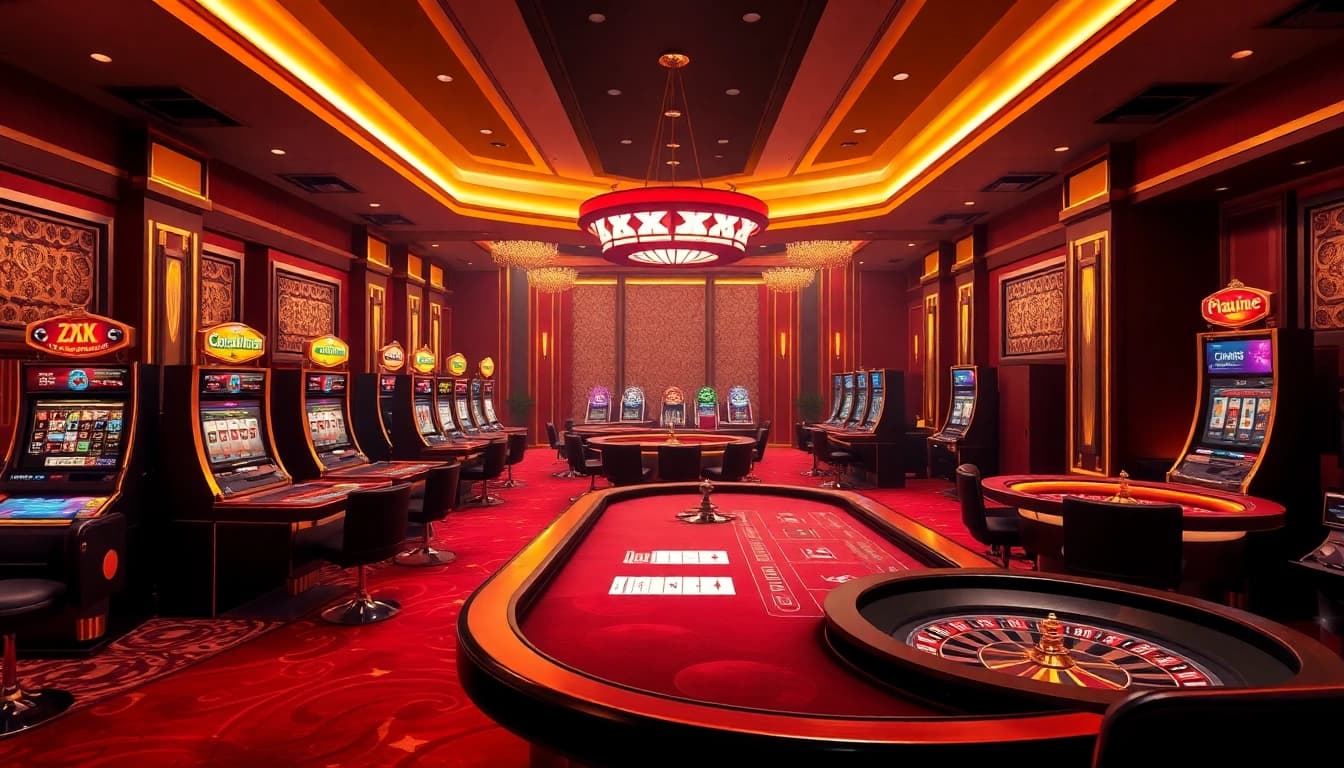 Experience the excitement of betting at zx88 com with stunning casino visuals showcasing vibrant tables and luxurious atmosphere.