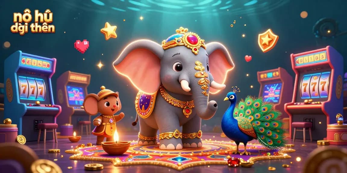 Engage in nổ hũ đổi thưởng with a vibrant 3D scene showcasing lottery themes and dynamic gaming elements.