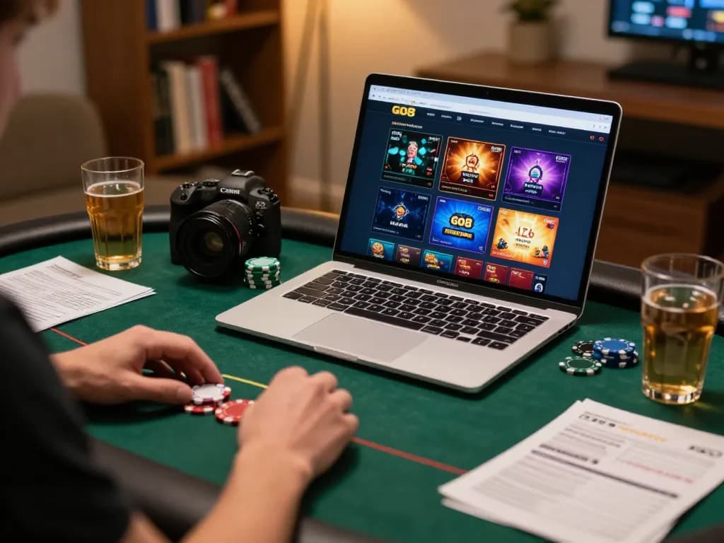 Engaging with the GO8 com platform for poker gameplay, showcasing strategy and comfort at home.