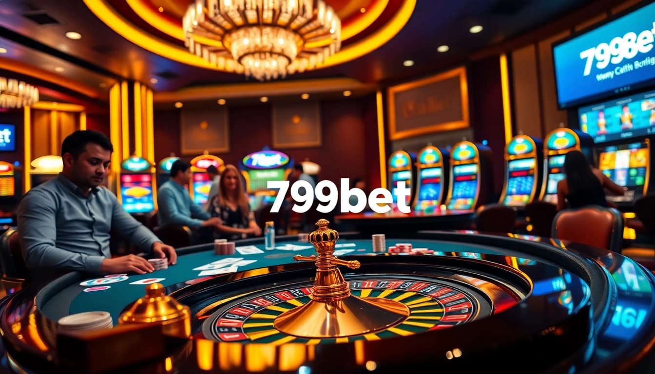 Players enjoying a thrilling game at 789bet casino, featuring poker chips and roulette.