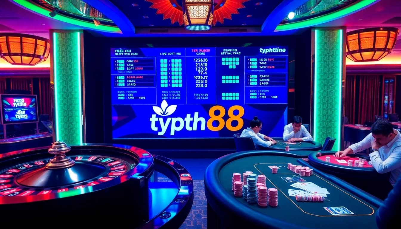 Exciting scene showcasing nhà cái typhu88 with players engaged in thrilling casino games.