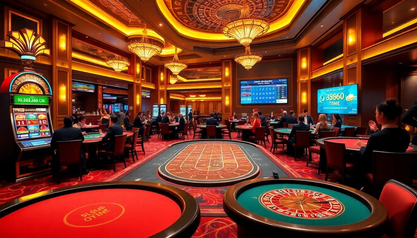 Experience the excitement of nhà cái uy tín OK8386 with professional gaming tables and vibrant casino atmosphere.