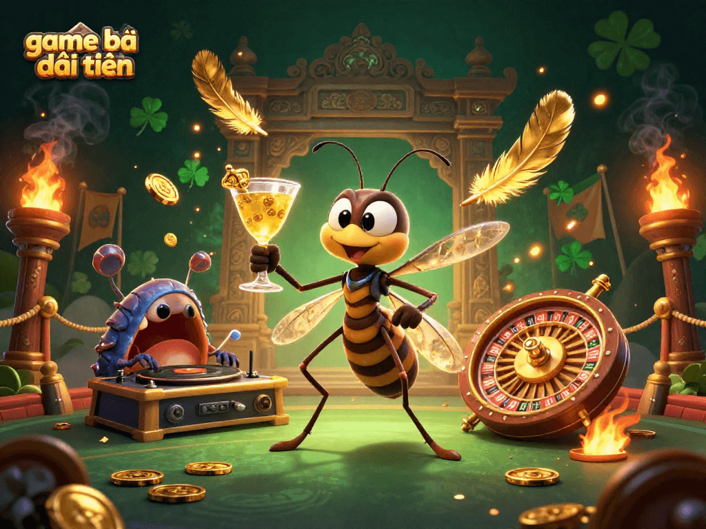 Engage in thrilling game bài đổi thưởng with a vibrant 3D illustration featuring casino elements.