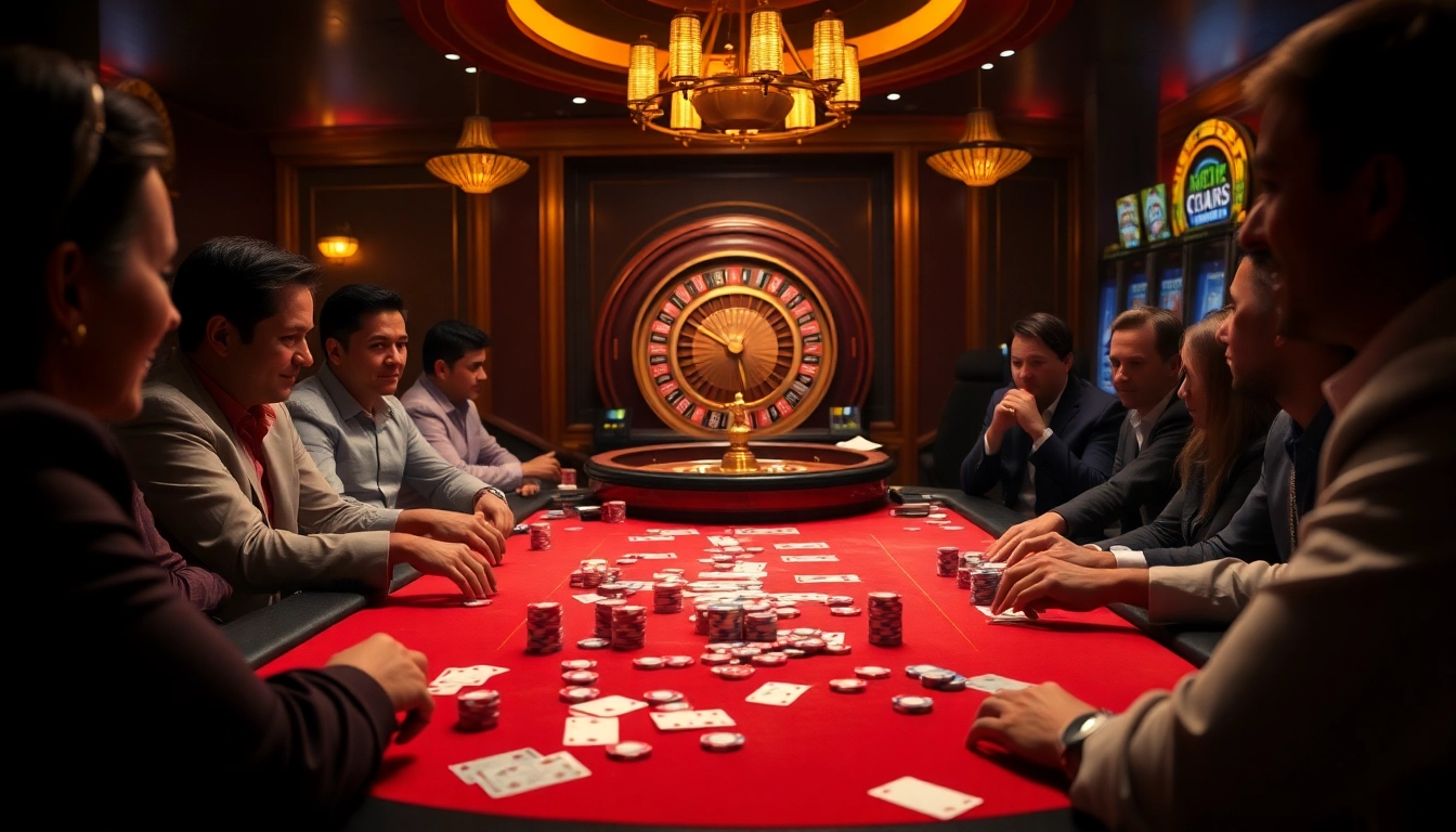 Experience the thrill of gaming at abc8.movie with vibrant casino visuals featuring poker and roulette.