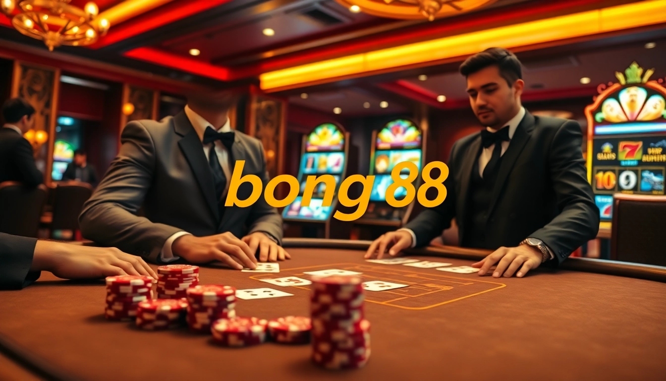 Bong 88 poker table enhancing the excitement of online gambling with luxurious elements and vibrant atmosphere.