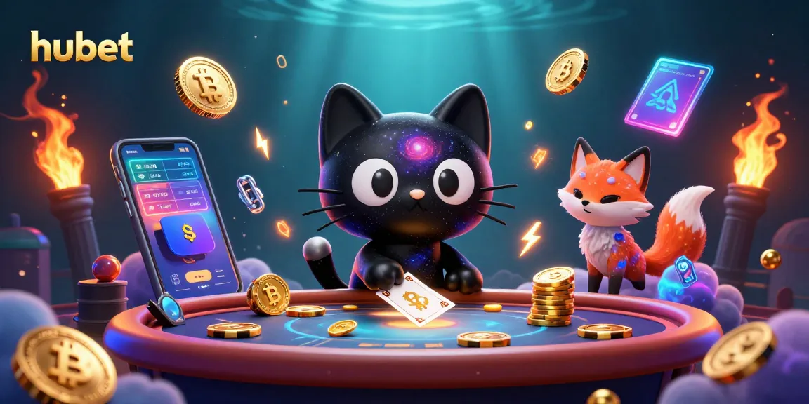 Play exciting casino games at hubet with cosmic elements and vibrant illustrations.
