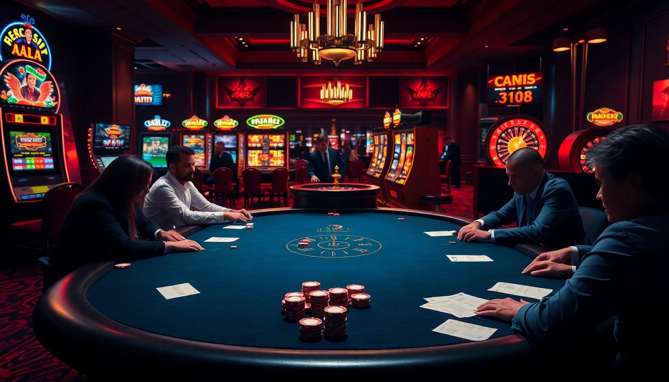 Players engaging in thrilling gameplay at a high-stakes poker table inspired by keonhacai5.